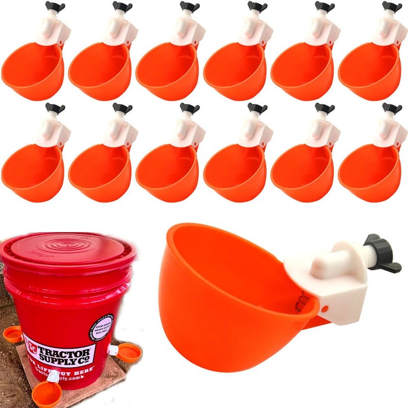 MODUODUO Automatic Drinker Cups with Nipple Drinking 12 Sets for Bird Poultry Upgraded Chicken Waterer Pigeon Quail - Image 1
